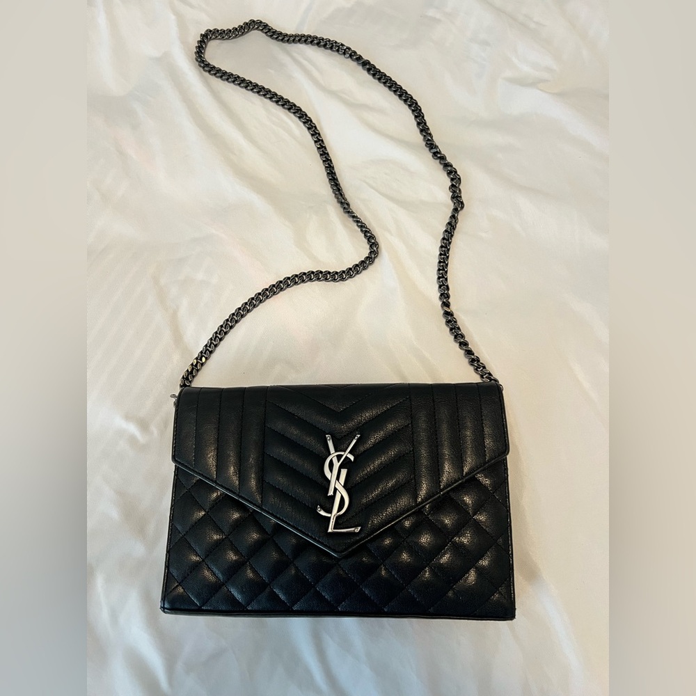 Yves Saint Laurent Black Quilted Chain Bag
